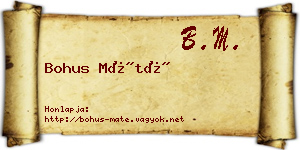 Bohus Máté névjegykártya